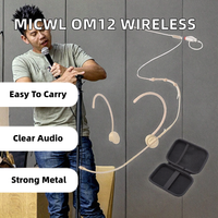 Micro-casque filaire en métal MiCWL OM12, pliable, avec suppression du bruit, léger, prise jack 3,5 mm, boîte à fermeture éclair