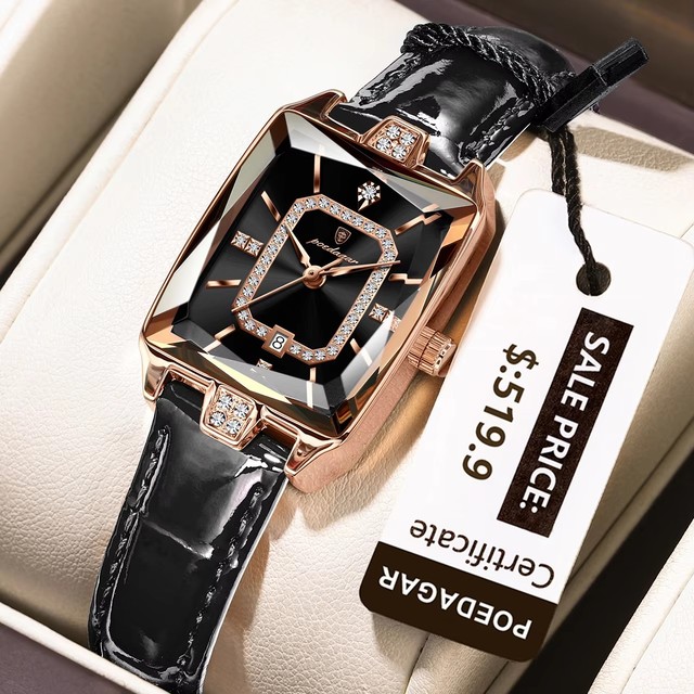 POEDAGAR 785 Hot Sale Brand Ladies Quartz Watches Leather Strap Luxury Business Clock Waterproof Women Wristwatches for Girls