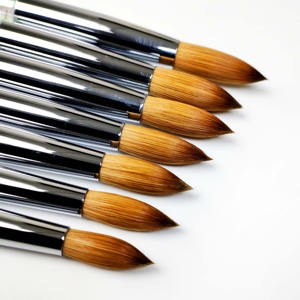 Ifain 100% Kolinsky Pure Pincel Acryl Nail Art Borstel Roze/Doorzichtig Handvat Gekrompen Ronde Sabel 100% Kolinsky Nail Art Borstel - Product Image 5