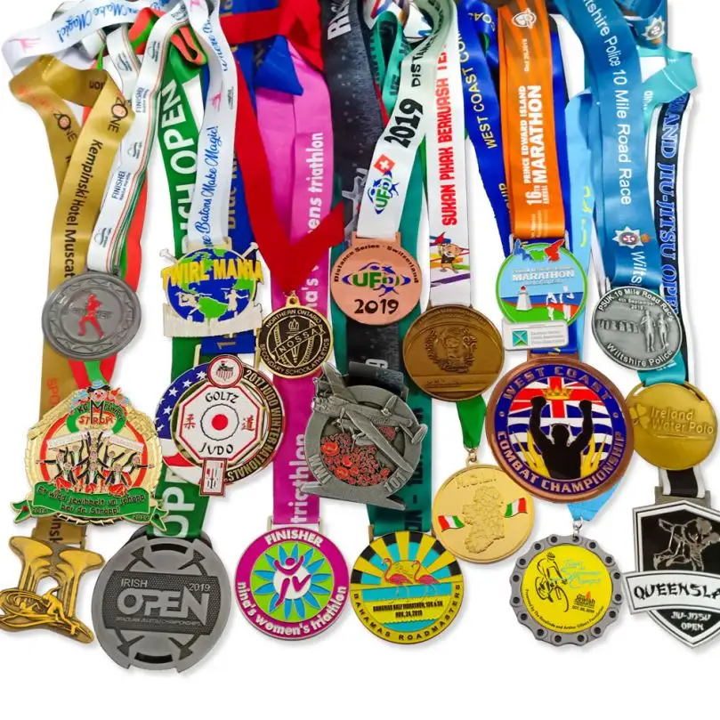 Aangepaste Triathlon Zacht Email Marathon Running Sport Medailles Metalen Medaille