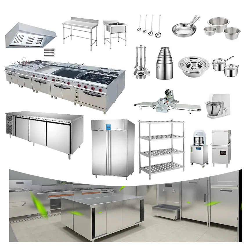 Koki peralatan dapur baja tahan karat untuk perlengkapan restoran & hotel perlengkapan dapur komersial item Restoran