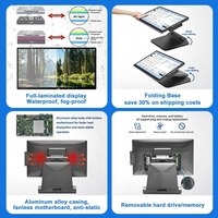 Système de point de vente tout-en-un avec double écran de 15,6 pouces en aluminium, système de point de vente pour les magasins de détail, terminal de point de vente, système de point de vente pour les magasins de détail
