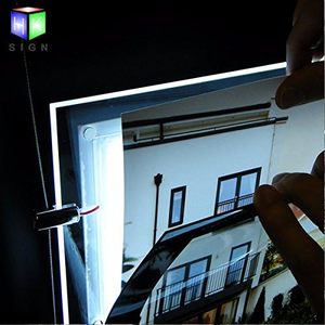 A2 Style moderne cristal LED boîte à lumière affiche cadre signe paysage plafond suspendu affichage 1 pièces brut horizontalement - Product Image 4