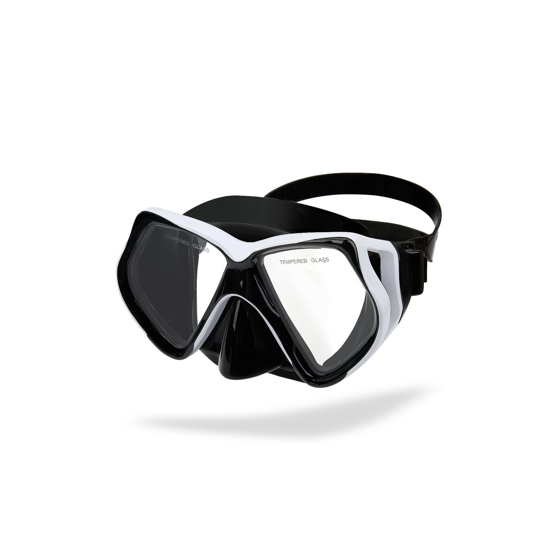 White frame with black band