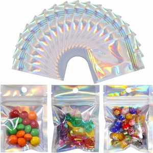 100pcs Holographic <strong>Rainbow</strong> Color Iridescent <strong>Bags</strong> Aluminum Foil Packaging Lock Plastic Flat <strong>Bag</strong> - Product Image 6