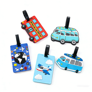 맞춤형 PVC 수하물 태그 식별 카드 홀더 라벨 여행용 판촉 선물 부드러운 고무 수하물 태그 - Product Image 4