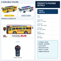Mini Bus Touristique Électrique Jouet 27 MHz avec Système d'Éclairage Dynamique Incroyable pour Interaction Parent-Enfant Amusante