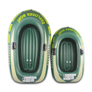 2 인 물 모험 풍선 카누 낚시 고무 pvc 두꺼운 조정 공기 래프팅 보트 카약
