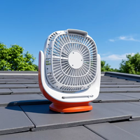 Ventilateur portable solaire moderne en plastique de 8 pouces, commande numérique, multifonctionnel, alimenté par panneau solaire, mini ventilateur de bureau portable