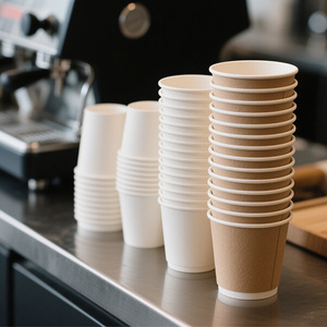 Tùy chỉnh in logo cà phê dùng một lần cốc giấy phân hủy sinh học hai Lớp Nóng uống cốc cà phê giấy với nắp - Product Image 6