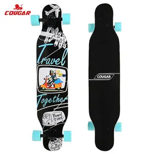 Longboard סקייטבורד 8 רובדי מייפל סיפון 80A Pu גלגלים שטוח צלחת סקייטבורד ריקוד רחוב באופן חופשי ארוך סקייט לוח