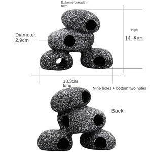 Casa di pesce e gamberetti serbatoio di allevamento tre laghi di pietra di simulazione di ciclidi schivare casa di argilla acquario acquario decorazione paesaggistica - Product Image 5