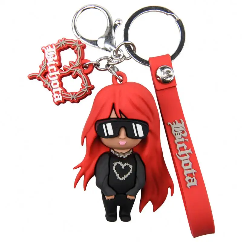 2023 wholesales hot 3D anime cartoon keychain for boy girl gifts key ring cute pendants key holders bad bunny keychain