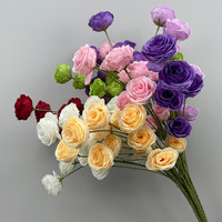 DREA 6-köpfige Rosen-Blumenarrangements für Hochzeiten und Feiertage, Künstliche Seidenblumen für Kaffee- und Esstisch-Dekoration