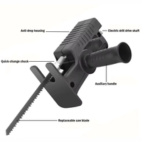 Tête de conversion perceuse électrique en scie sabre, adaptateur de coupe multifonctionnel portatif pour le travail du bois