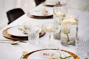 Décoration de mariage grand bougeoir en verre transparent eau cylindre droit verre haute borosilicate résistant à la chaleur bougie flottante IMP - Product Image 6