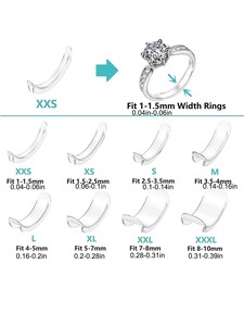 Ajustador de anillo Ajuste de tamaño PadRing Ajustador invisible Ajustador de anillo de plástico transparente - Product Image 5