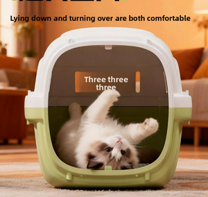 Reistas voor huisdieren, katten en honden, goedgekeurd voor luchtvaartmaatschappijen, grote harde plastic draagbare ruimtecapsulekooi, transporttas voor auto en vliegtuig - Product Image 2