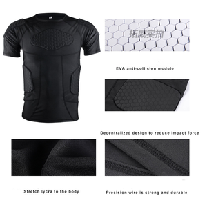Chemise de protection intégrée avec rembourrage en EVA haute densité absorbant les chocs, vêtement de protection corporelle pour la compétition de football, sécurité sportive - Product Image 4