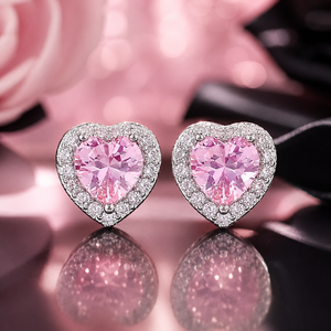 Orecchini a perno da donna con cuore colorato e pietre, gioielli minimalisti alla moda per tutti i giorni - Product Image 1