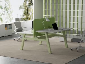 <span class=keywords><strong>Bureau</strong></span> électrique moderne à hauteur réglable pour 2 personnes <span class=keywords><strong>dos</strong></span> à <span class=keywords><strong>dos</strong></span> assis support de câble panneau MDF usage commercial 5 ans - Product Image 4