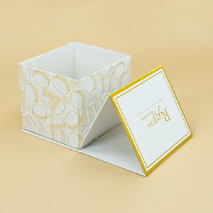 Customized Packaging and Logo Printing Biscuit Dessert Macaron Collapse Box Supplier Thick Cardboard Boxes for Macarons - Product Image 4