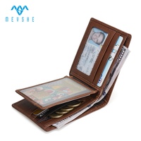 Dompet Kulit Asli Pria Anti RFID dengan Kantong Koin Ber-resleting, Tipis, Tahan Lama, dan Modis