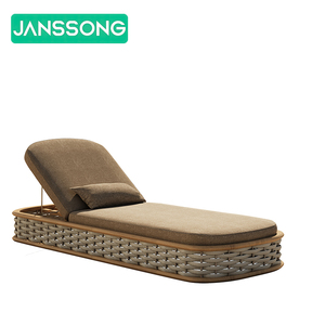 Lit de salon en rotin mobilier d'extérieur lit de bronzage en bois meubles au bord de la piscine chaises longues en plein air lit de jour meubles de patio chaise longue en <span class=keywords><strong>teck</strong></span> - Product Image 5