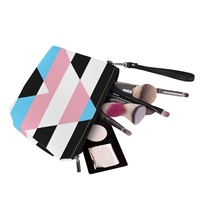 Trousse de Maquillage Personnalisée en Similicuir PU Motif Arc-en-ciel Gay Allié aux Trans, Idéale pour les Voyages à l'Étranger, le Rangement de Produits de Beauté Domestiques et la Vente en Gros