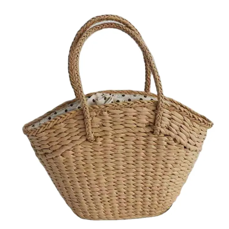 2023 nuovo Designer di colore naturale borsa Tote in erba di mare borsa tessuta a mano borsa da spiaggia in carta di alta qualità per le donne