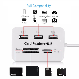 SD TF Mini SD Card M2 MS Card <strong>Reader</strong> Multi-function All in One Card <strong>Reader</strong> 3 Ports USB2.0 Hub USB Splitter for Laptop Desktop - Product Image 3