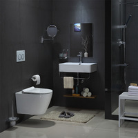 Ensemble de toilettes publiques en céramique avec bidet suspendu au mur pour salle de bain, ensemble de toilettes avec bidet mural en céramique pour sanitaire européen
