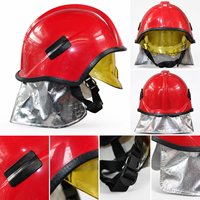 Casque de pompier en acier inoxydable avec bande réfléchissante jaune/rouge, protection de nuque, pour incendies de classe A/B, durable, rigide, accessoire facile à utiliser
