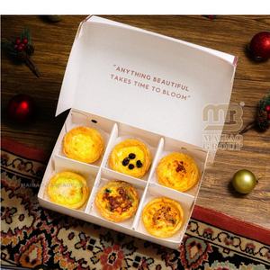 Customizable <b>Cardboard</b> Egg Tart <b>Box</b> Window Matte Lamination Gold Foil Baking Packaging for Cake Sugar Recycled Materials Custom - Product Image 3