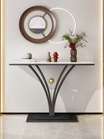 Console d'entrée commerciale moderne minimaliste ultra-étroite en marbre de luxe léger, design mural, démontable et assemblable