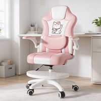 Chaise d'étude pour enfants pivotante et réglable en hauteur, avec dossier en maille pour correction de posture, vérin à gaz 3 positions, idéale pour les devoirs à la maison