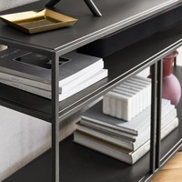 Table console moderne en acier multicouche avec hauteur réglable et montage facile pour le rangement dans le salon et l'utilisation en villa/hôtel