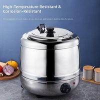 Marmite à soupe électrique de luxe en acier inoxydable noir mat 500W 10L, autoportante, carrée, pour buffet