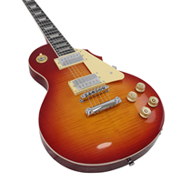 Guitare Électronique Style LP avec Corps en Acajou Doré et Flammé, MOQ 1, Personnalisable (OEM)