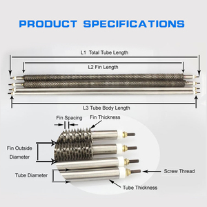 Aidear Intercambiador de calor refrigerado por aire Intercambiador de calor de gases de escape con motor Intercambiador de calor de tubo con aletas - Product Image 3