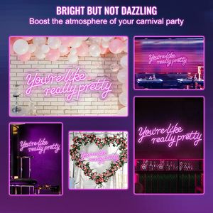 DB Wholesale 27,5 \ "X 12 \" Pink LED Neon Sign Elegante decoración de pared para bodas Grandes luces de neón con control remoto - Product Image 5