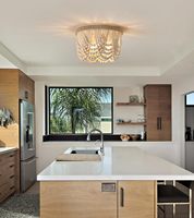 Plafonnier Bohème en Perles de Bois Naturel, Luminaire Encastré Style Américain et Européen pour Chambre, Restaurant et Crèche (Vente en Gros)