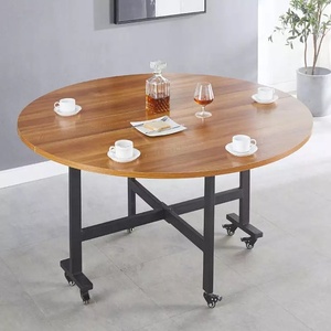 <span class=keywords><strong>2026</strong></span> Nueva mesa de comedor moderna grande-Parte superior de madera y marco de metal | Muebles móviles multifuncionales para sala de estar - Product Image 6