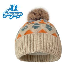 Nouvelle arrivée hiver laine tricoté <span class=keywords><strong>bonnet</strong></span> femmes fourrure <span class=keywords><strong>pompon</strong></span> chapeau <span class=keywords><strong>femme</strong></span> femmes protection des oreilles coupe-vent tricoté chapeau chaud chapeau - Product Image 2