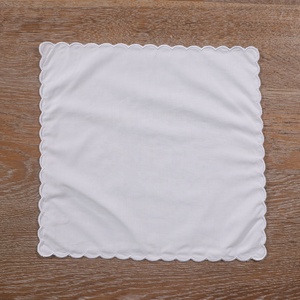 C015, pañuelo de encaje bordado imprimible para <span class=keywords><strong>boda</strong></span>, regalo de Navidad, tela gruesa de algodón blanco, 12 "x 12", borde festoneado bordado - Product Image 2