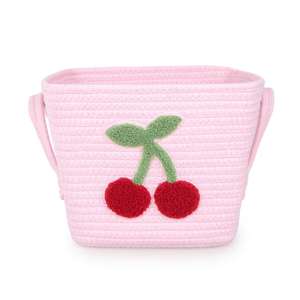 Cesta <span class=keywords><strong>de</strong></span> Almacenamiento Cuadrada <span class=keywords><strong>de</strong></span> Cuerda <span class=keywords><strong>de</strong></span> Algodón Rosa con Bordado <span class=keywords><strong>de</strong></span> Chenilla <span class=keywords><strong>de</strong></span> Cereza para Habitación <span class=keywords><strong>de</strong></span> Niñas, Organizador <span class=keywords><strong>de</strong></span> Almacenamiento para Guardería, <span class=keywords><strong>Regalo</strong></span> para Baby Shower - Product Image 1
