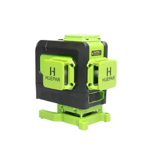 Huepar — niveau Laser à faisceau vert 12 lignes 3D croisées, avec télécommande et batterie Li-ion, pour carrelage sol