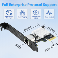 Tarjeta de red Ethernet interna de 10 Gbps, 1 puerto PCIe Gen4 X1 RJ45 para Realtek RTL8127 (PXE)