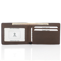 Pemegang kartu kredit saku depan kustom tipis ramping desain minimalis dompet kartu kulit asli penghalang RFID untuk pria
