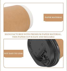 Gobelet en papier kraft pour café chaud à emporter, gobelet en papier kraft estampé avec couvercle et manchon - Product Image 4